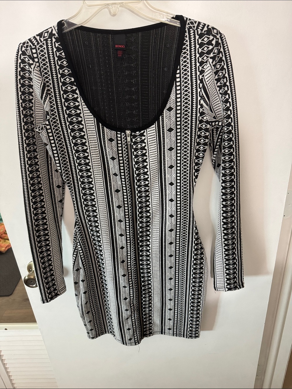 Bongo zipper front dress - geometrical design.